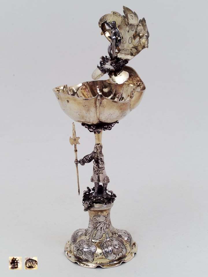 Silver Gilt Standing Cup in Form of a Shell, with Venus and Mars